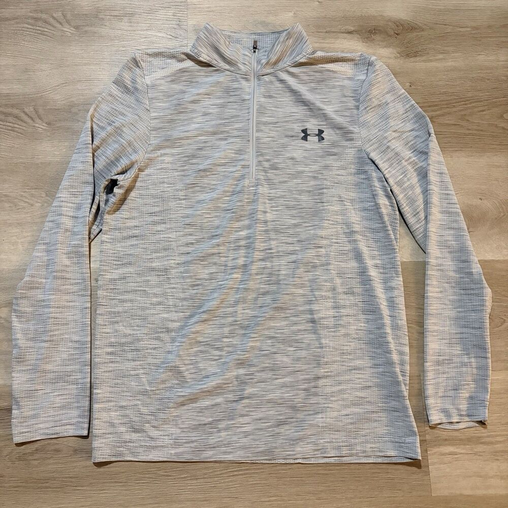 Under Armour UA Seamless 1/2 Zip Shirt Pullover Gray Mens Size Large